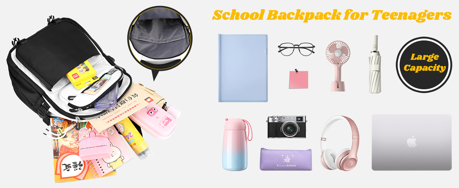 Шкільний рюкзак IvyH для дівчаток та хлопчиків, 15.6