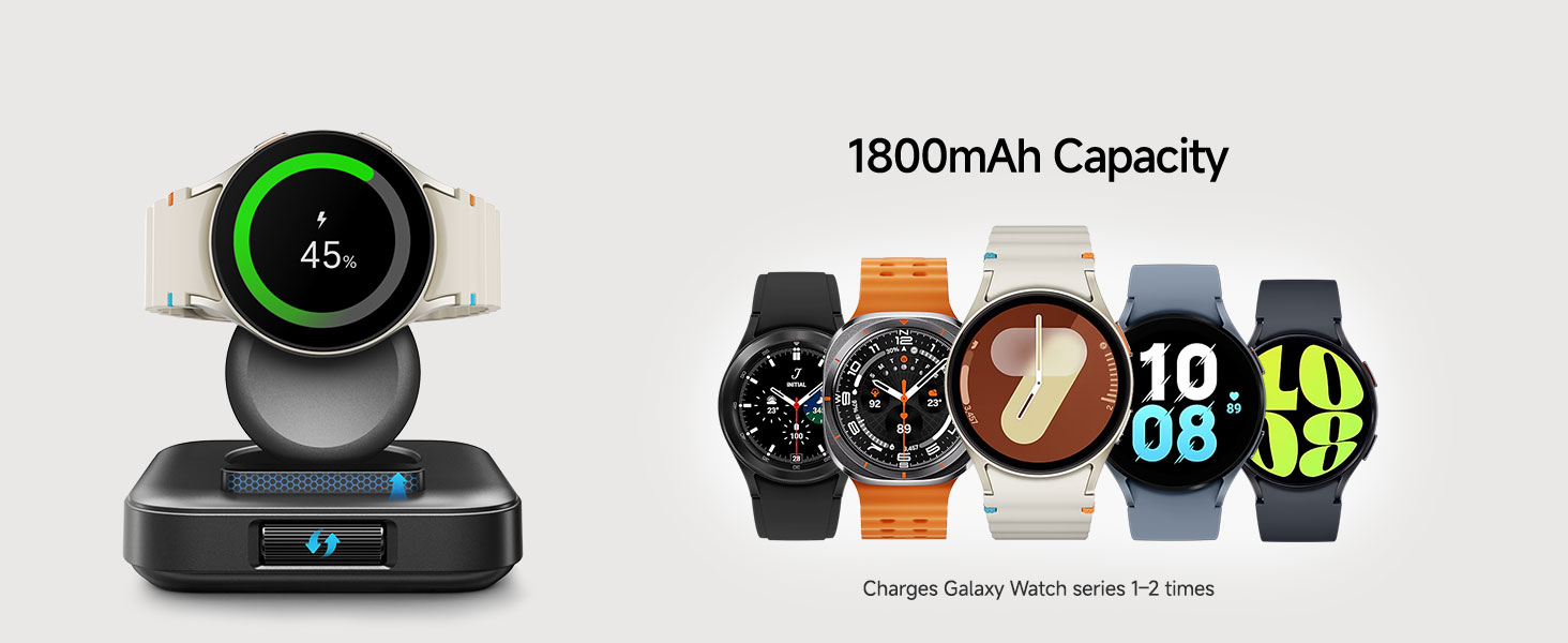 Індукційна зарядна станція для Samsung Galaxy Watch 8, чорна (не підходить для Watch Ultra 2/9)