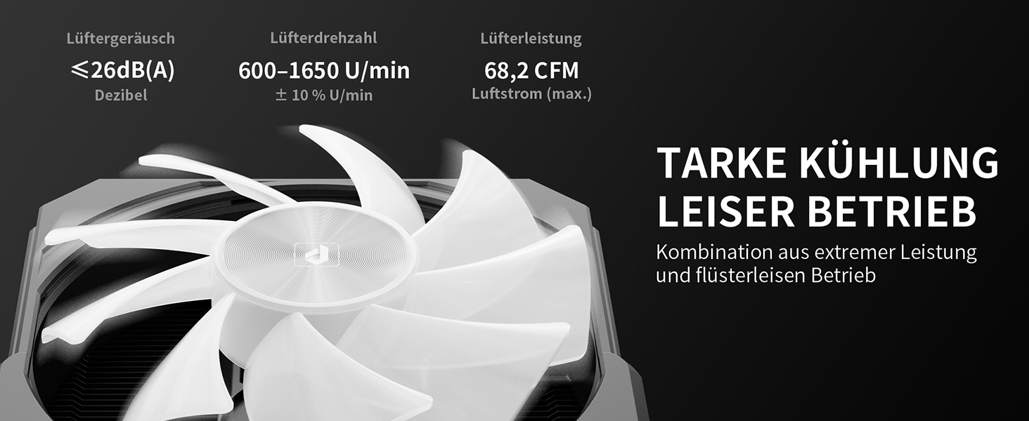 upHere UP1 Elite KC4C: Кулер для процесора з RGB підсвічуванням, 120мм, 4 теплові трубки, сумісний з AMD AM4/AM5 та Intel