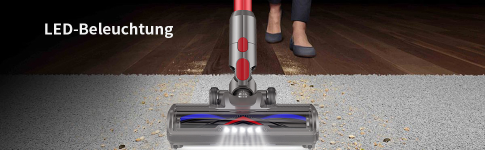 Насадка для пилососів Dyson V7 V8 V10 V11 V15: підлогова щітка з підсвіткою для короткого ворсу та твердих поверхонь