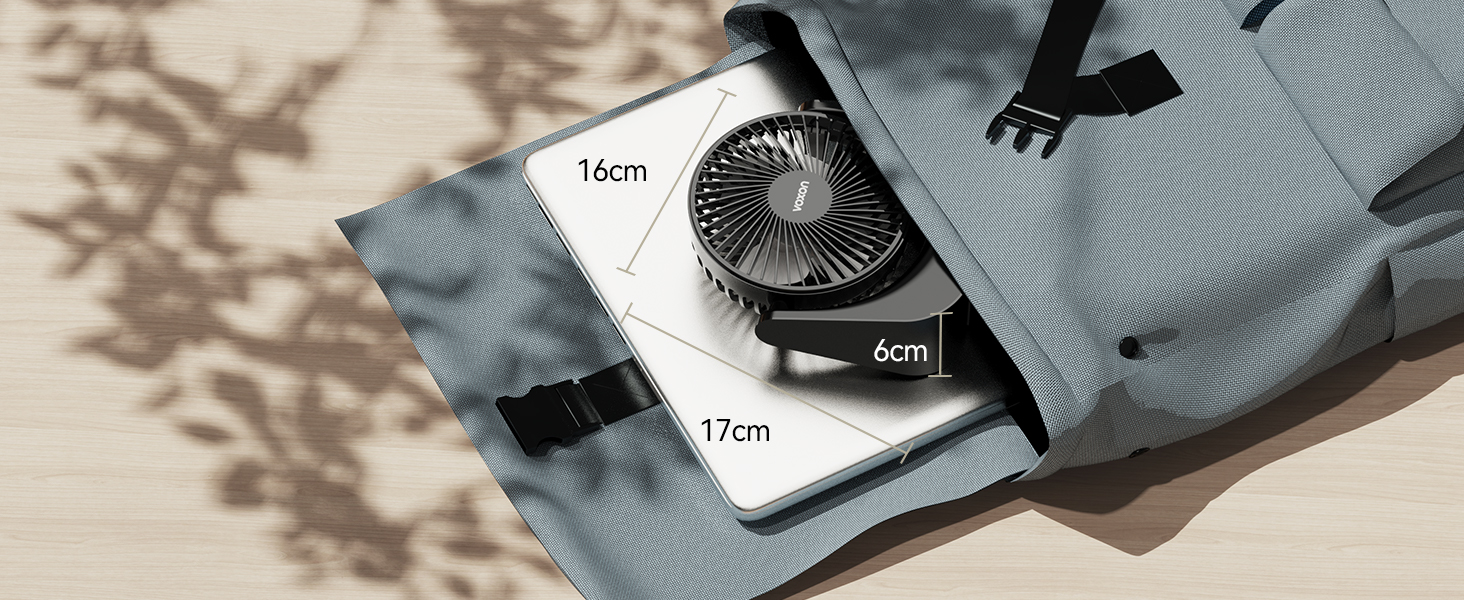 Настільний USB-вентилятор VOXON, міні-вентилятор з 5 швидкостями, безшумний портативний вентилятор для офісу та дому, кабель 1.5м, чорний