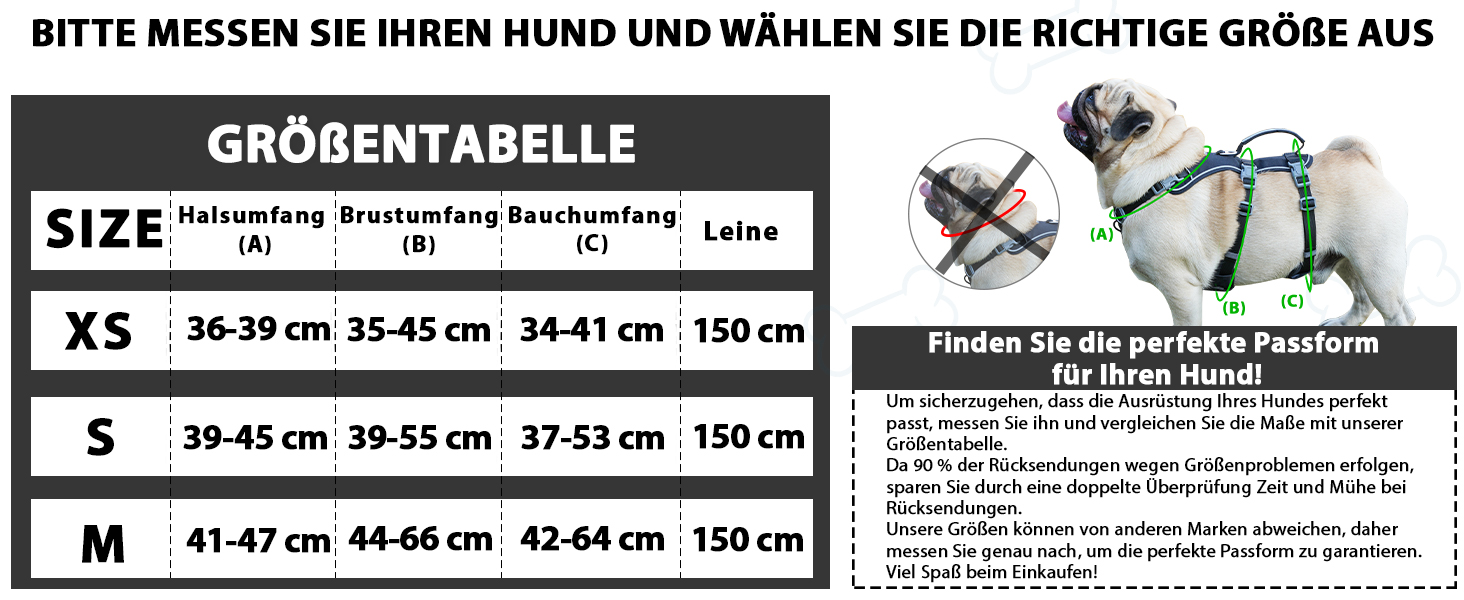 Нашийник для собак з повідком, безпечний нашийник від виривання, анти-тяговий нашийник з ручкою та світловідбиваючими елементами, легкий, регульований нашийник для середніх собак (Чорний, XS). Дуже маленький, чорний