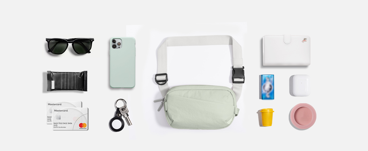 Сумка на пояс Inateck X-Mini, 1.5 л, RFID захист, для подорожей, спорту, туризму (зелена)