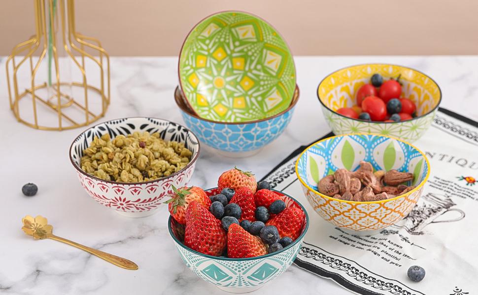 Набір мисок для мюслі, супу, салату з порцеляни (6 шт., 700 мл)