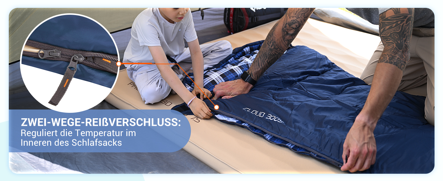 KingCamp Kids Sleeping Bag - Winter Warmth & 3-4 Season Comfort for Camping & Trekking - 170x70cm, 7°C Rating