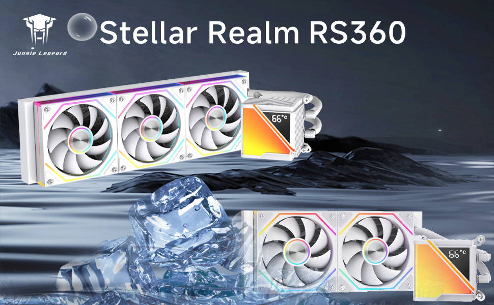 Jungle Leopard ProFlow AIO: 240мм водяне охолодження з LCD-дисплеєм, ARGB вентилятор, підтримка AM4/AM5/LGA1851/1700 (Чорний)