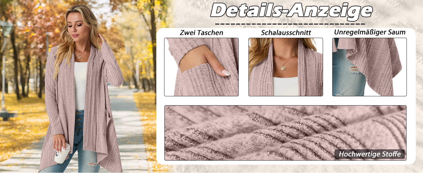 Кардиган жіночий Grecerelle з довгим рукавом, в'язаний, з кишенями, чорний