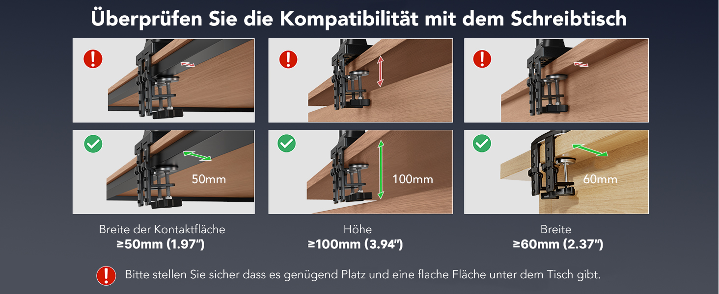 Кріплення для монітора HUANUO для Ultrawide до 49 дюймів, 18 кг, регульований кронштейн, VESA 100x100mm (RGB)