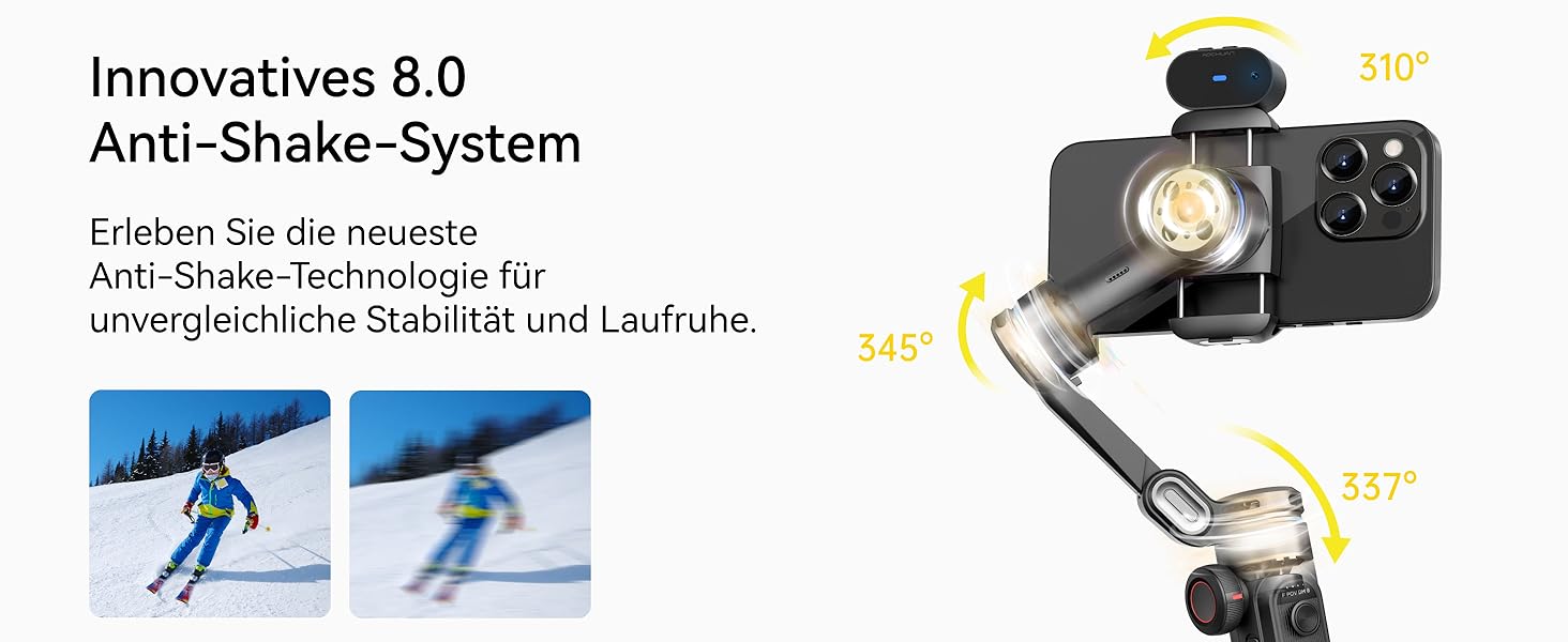 Стабілізатор для смартфона AOCHUAN з 3 осями, RGB-підсвічуванням, трекінгом обличчя та регулюванням фокусу. Підходить для iPhone/Android. Ідеально для зйомки Vlog (Smart XE AI)