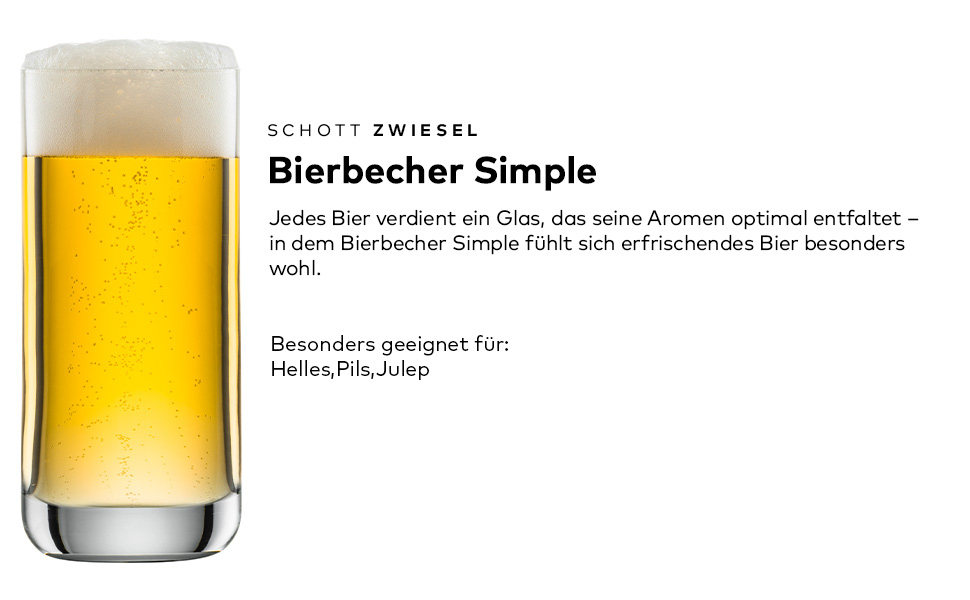 Набір з 6 склянок для пива Schott Zwiesel Simple 345 мл, Tritan-кристал, Made in Germany