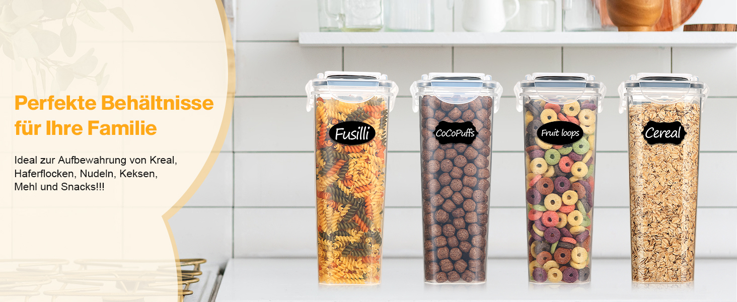 Набір контейнерів для зберігання YASHE 6 шт., 3.7L, герметичні, BPA-free, для кухні