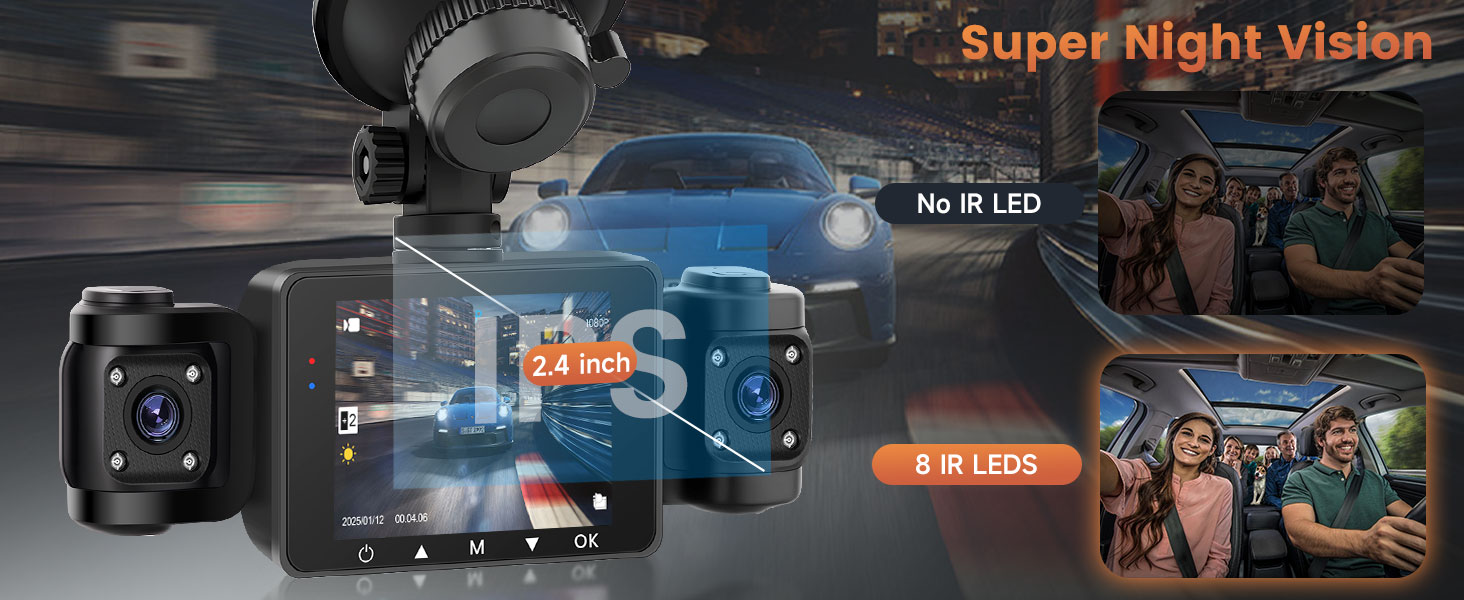 Автомобільна відеореєстратор (Dashcam) 4 Канали 360° з 4 камерами FHD 1080P (передня, задня, ліва, права), 2.4