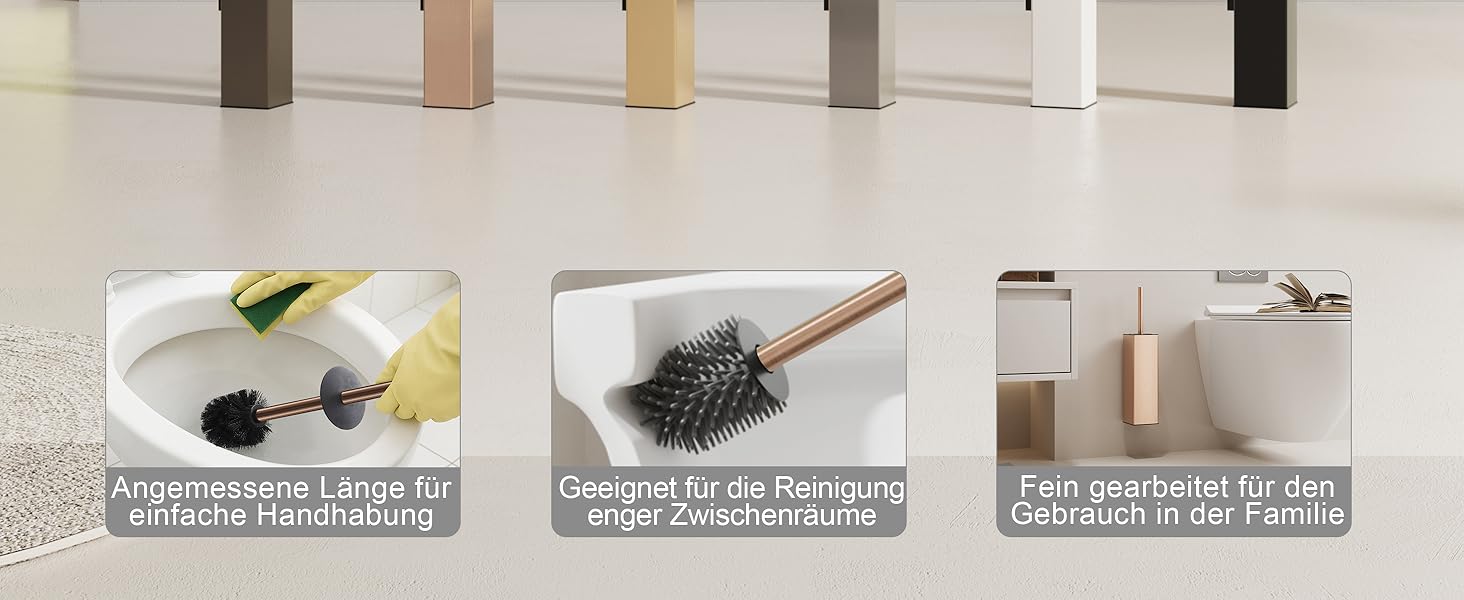 Настінна щітка для унітазу BVL з кріпленням без свердління, набір з 2 насадками, білий матовий колір