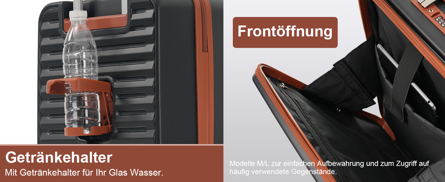 Набір валіз Merax TSA-Schloß: M, L, XL. Чорний. З телескопічним ручками та 4 колесами. PP-матеріал.