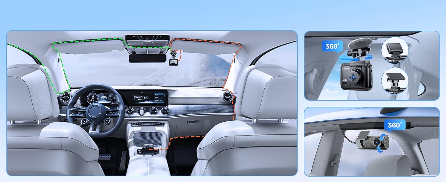 Відеореєстратор AZDOME GS63H Pro 4K з WiFi, GPS, Нічне бачення, 170° та Park Monitoring