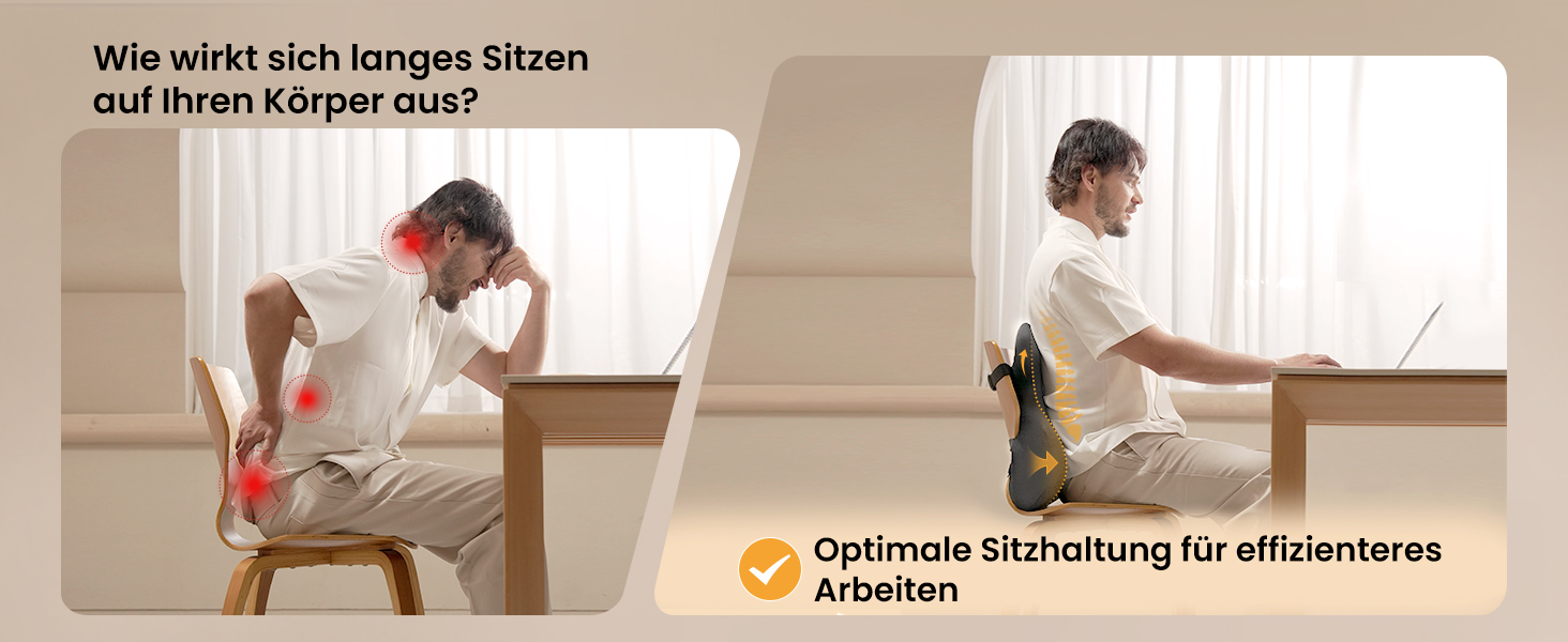 Подушка для спини ProtoArc з піни Memory Foam для офісного крісла, авто та столу - ергономічна поперекова підтримка, дихаюча, з регульованими ременями, сітчастий чохол - сіра