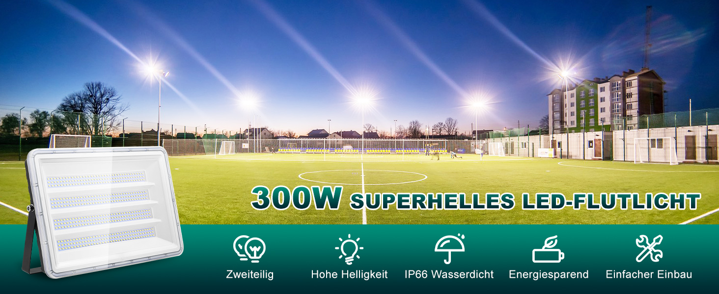 Світлодіодний прожектор Viugreum 150W, 2 шт, 15000Лм, IP66, холодне біле світло 6500K, для вулиці, гаража, чорний, кабель 80см