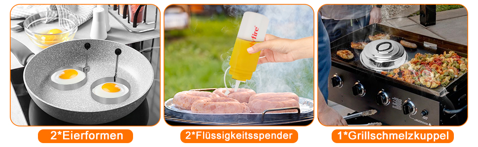 Набір лопаток для гриля Onlyfire FPA-5117: 9 шт. з нержавіючої сталі, для плоских грилів та сковорідок-грилів