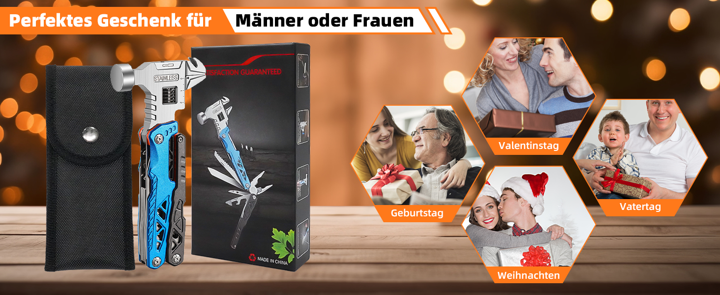 Мультитул Rollgabelschlüssel 18 в 1: преміум-мультитул з титанової сталі для чоловіків, кемпінгу, відпочинку на природі та надзвичайних ситуацій