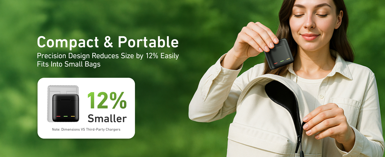 Акумулятори TELESIN 2 шт. з зарядним пристроєм для GoPro Hero 13 Black, сумісні з оригінальними акумуляторами, тризарядний USB-чохол з Type-C кабелем, акумуляторна сумка для Go Pro 13 Black