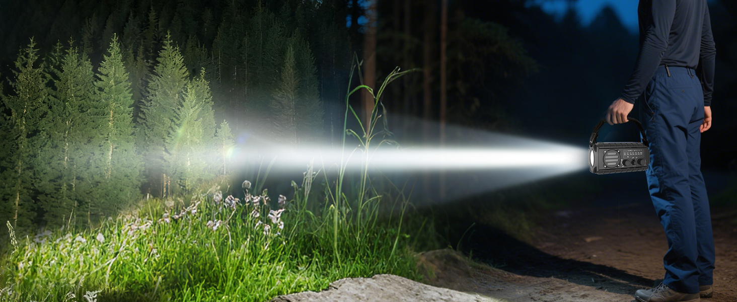 Портативне радіо на сонячній енергії 20000mAh з ручним генератором, AM/FM, LED ліхтарик, SOS-сигнал для надзвичайних ситуацій, Outdoor