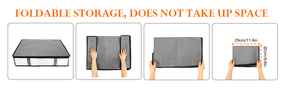 Коробки для зберігання під ліжко AiQInu (2 шт.) 100x50x18 см, складні, з вікном, для одягу, ковдр, постільної білизни