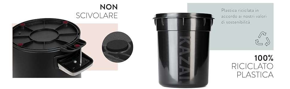 Кошик для сміття у ванну Kazai 3л з бамбуковою кришкою, педаллю та системою плавного закриття, білий