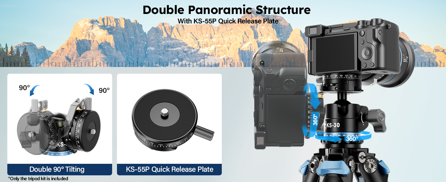 Штатив SIRUI AM-284 з вуглецевого волокна 130 см + Kugelkopf KS-30. Професійний компактний штатив для камери, швидка заміна, вантажопідйомність до 15 кг