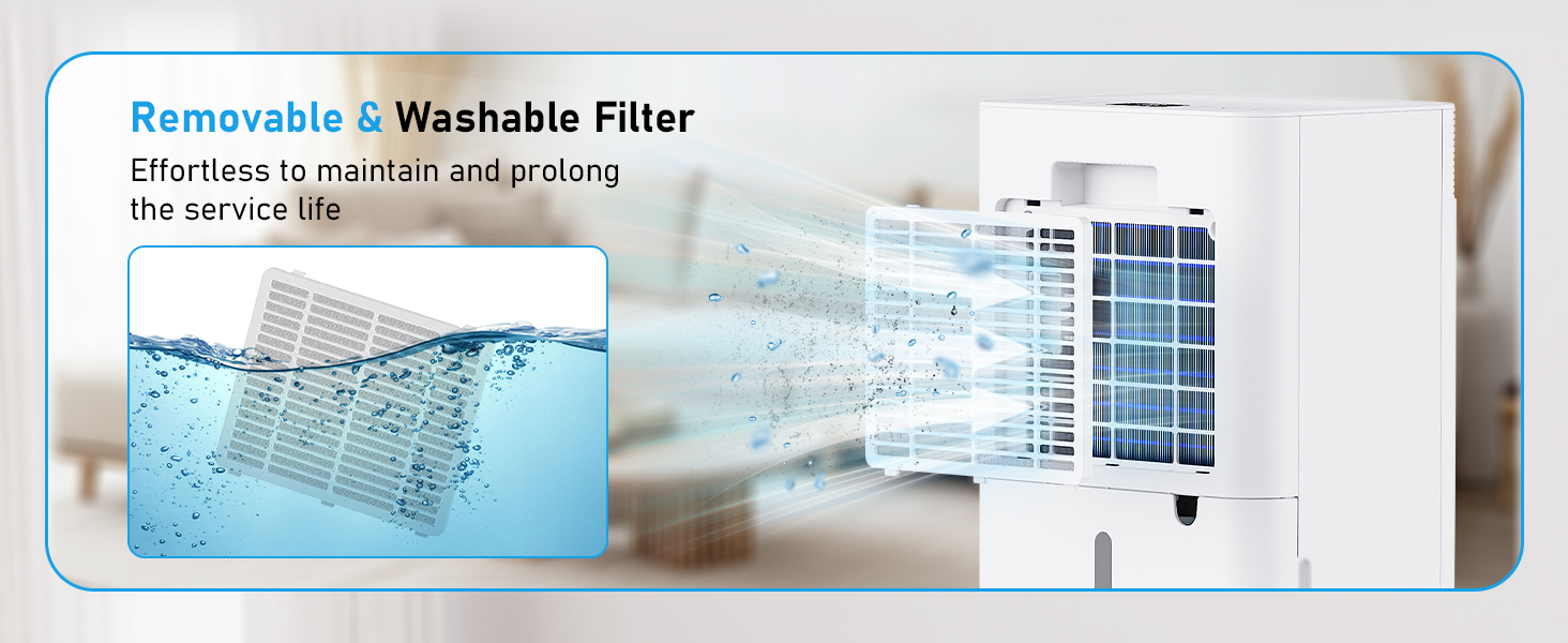 Електричний осушувач повітря 12L/день з таймером 24 год, 3 режими, автоматичне вимкнення, шланг для зливу, для приміщень до 100 м³, білий