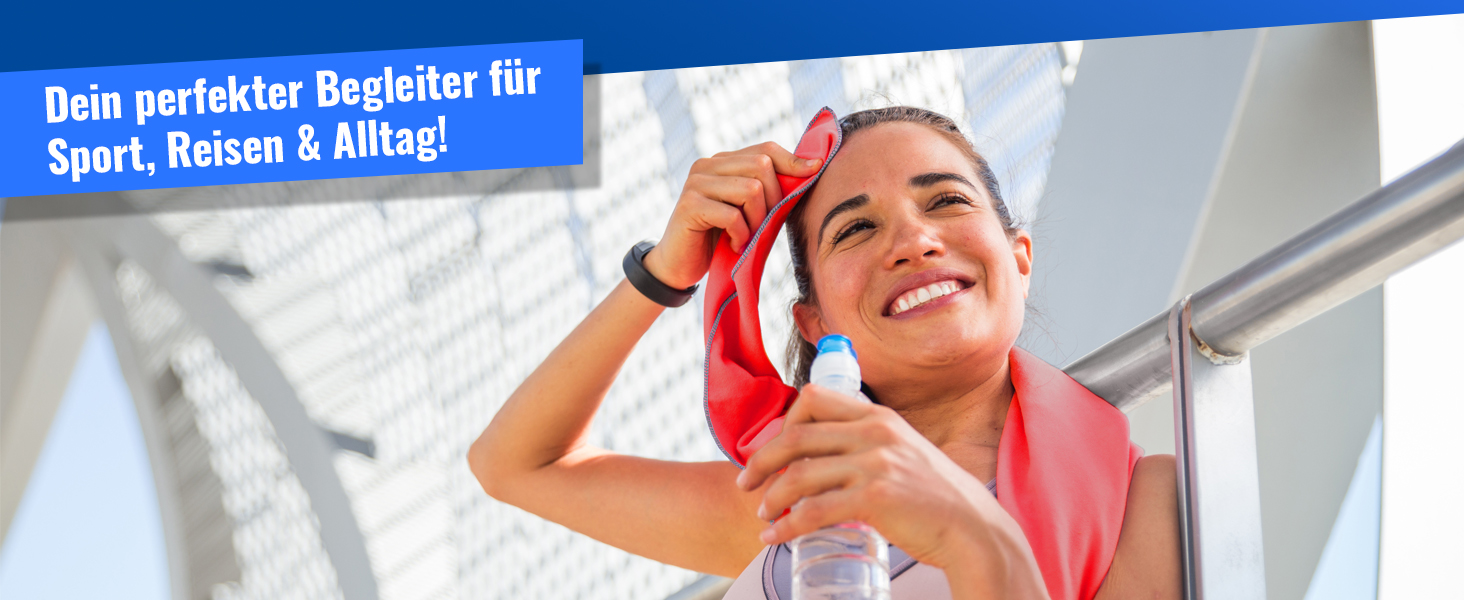 Набір мікрофібрових рушників Gipfelsport для сауни, фітнесу, спорту та пляжу. Розміри: S (80x40 см), M (110x50 см). Колір: червоний