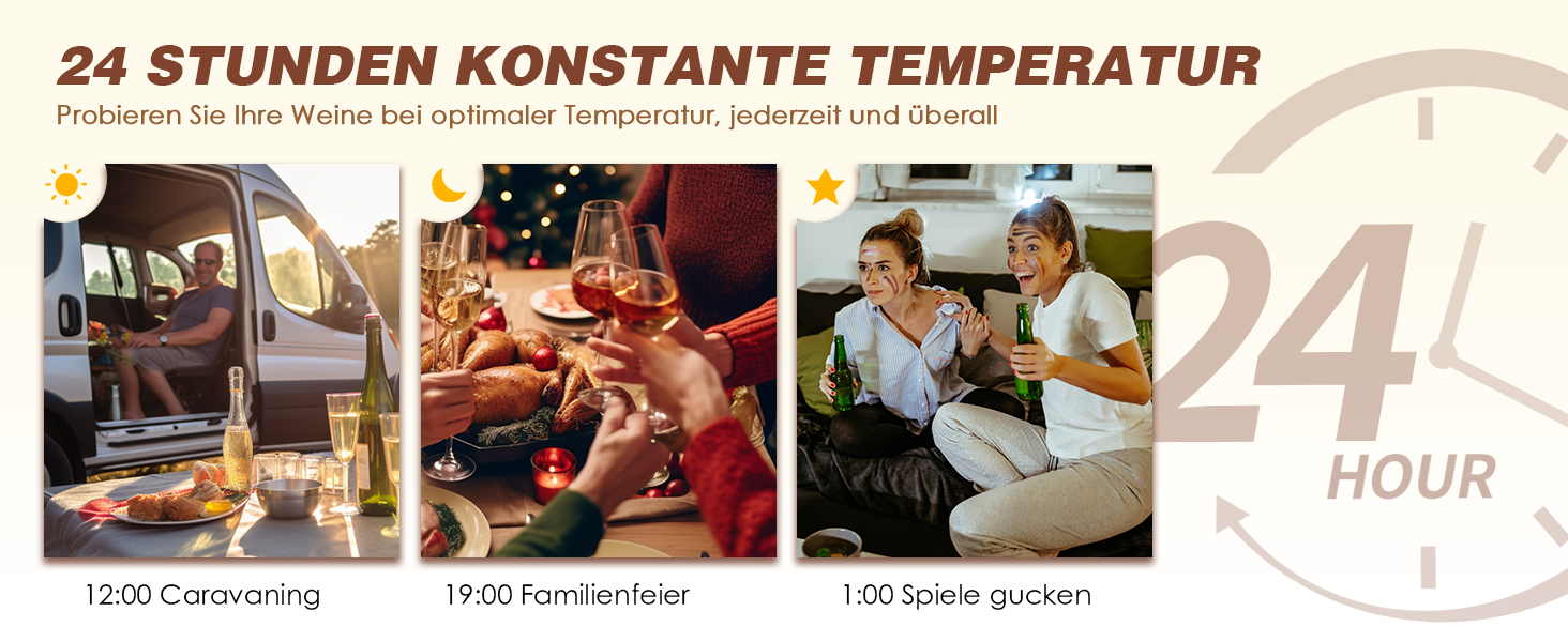 NEWTRY Електричний охолоджувач вина, для 750мл пляшок, з кабелем, для дегустацій при низькій температурі