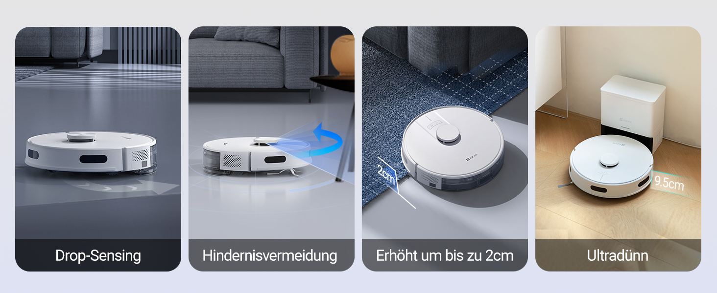 EZVIZ RE4C Plus: Робот-пилосос 3-в-1 з автоматичним очищенням, WiFi, LiDAR, 4000 Pa, керування через APP/Alexa/Google