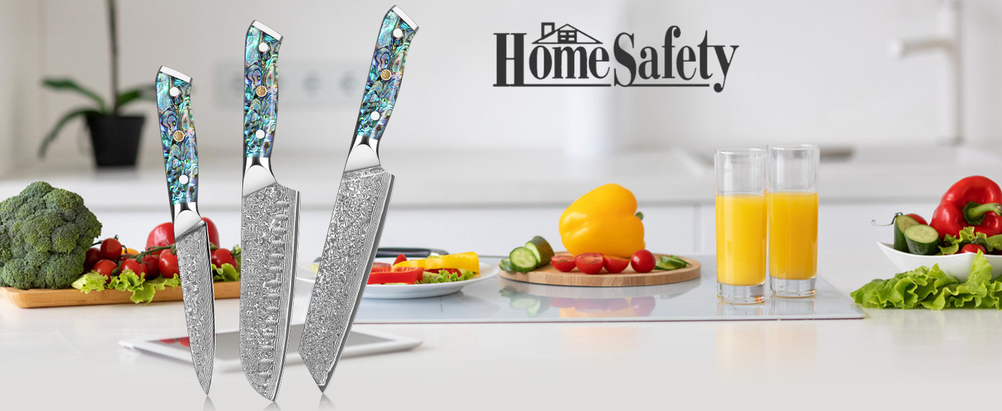 Ніж Santoku з дамаської сталі 18 см: преміум якість, VG-10 сталь, ручка з мушлі Абалоне, подарункова коробка