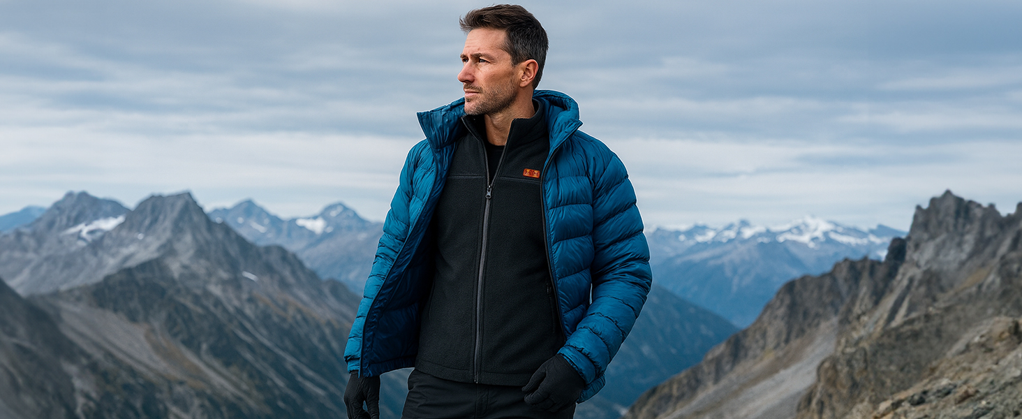 Обогреваемая жилетка LABCOOL для мужчин и женщин - жилетка з мікрофлісу з 6 зонами нагріву та 3 рівнями температури - USB-живлення з Powerbank 10000mAh - можна прати в пральній машині, чорний, розмір M