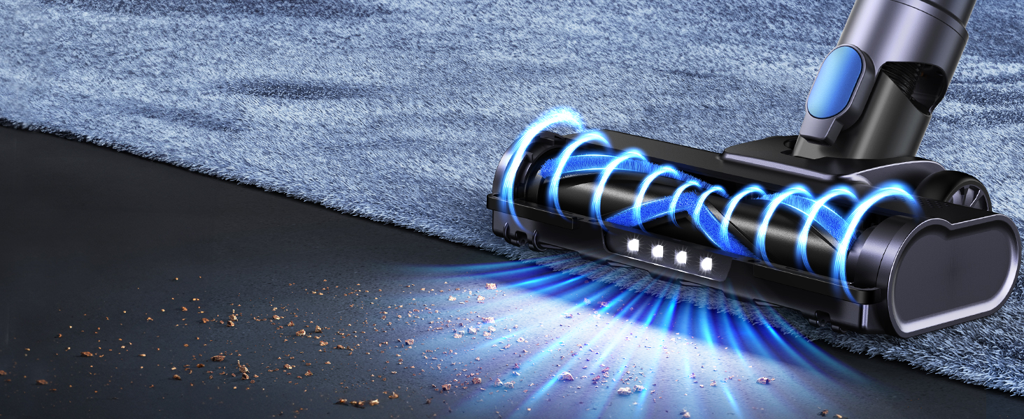 Greenote GSC60 Бездротовий акумуляторний пилосос, 33000Pa, з сенсорним екраном, до 40 хв роботи, 10 в 1, тихий, для твердих поверхонь, килимів, шерсті тварин