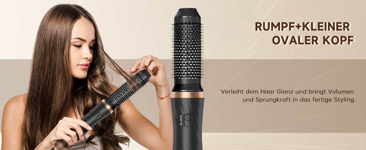 Фен-щітка 6 в 1 для волосся, Airstyler: сушка, укладка, завивка, випрямлення (Чорний)
