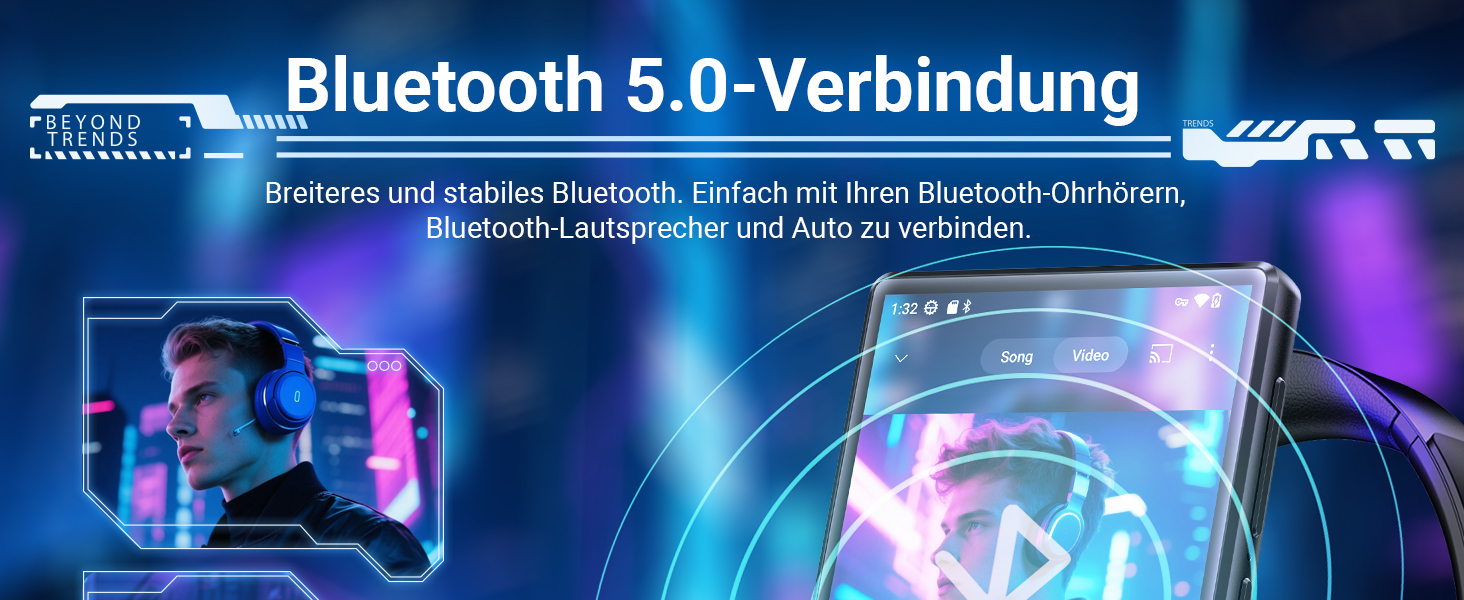 MP3 плеєр Mechen 256GB Bluetooth WiFi Android 13, 5.0