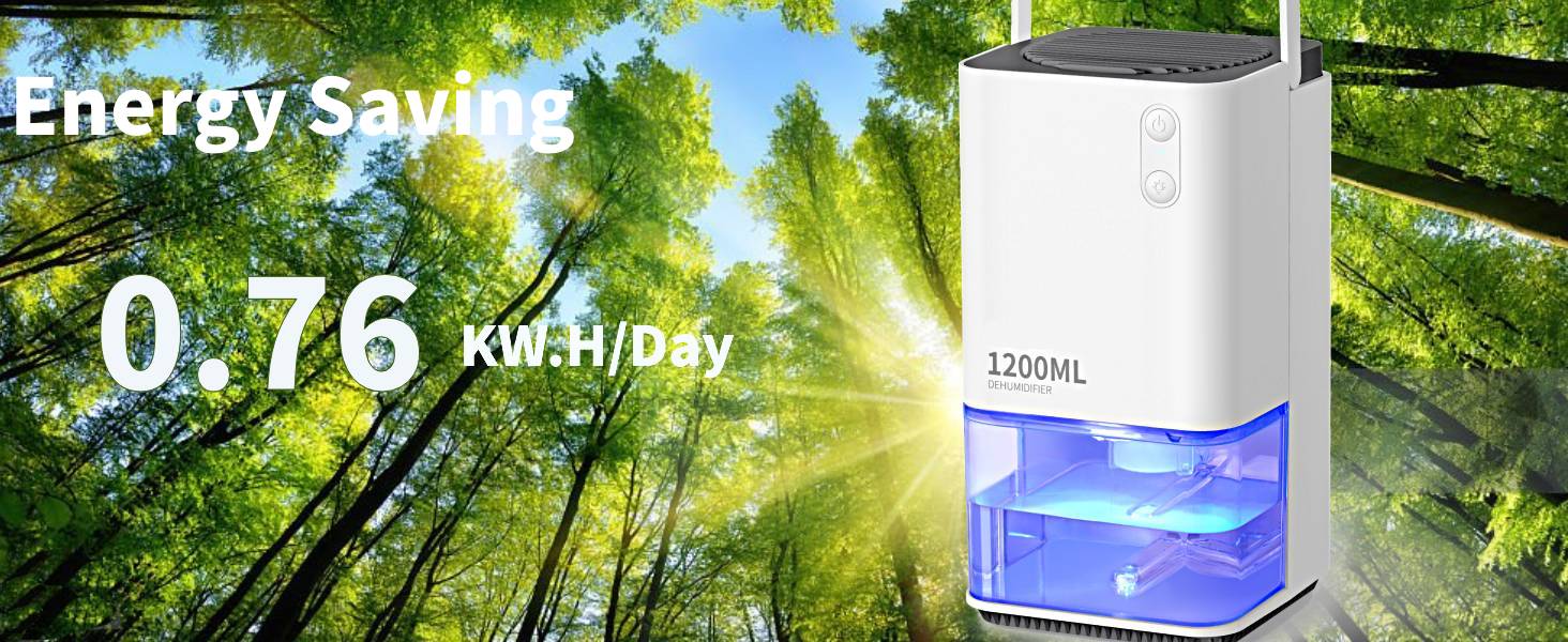 Електричний осушувач повітря EasyAcc 1200 мл, тихий, портативний, з нічним світлом, для офісу/спальні/ванної кімнати