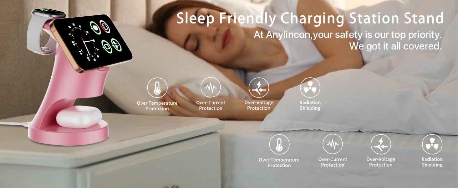 3-в-1 Мережевий Зарядний Пристрій MagSafe, Бездротова Зарядка для iPhone 17/16/15/14/13/12/Plus/Pro Max/Mini, Apple Watch 9/8/7/6/SE/5/4/3/2, AirPods Pro/2/3 (Рожевий)