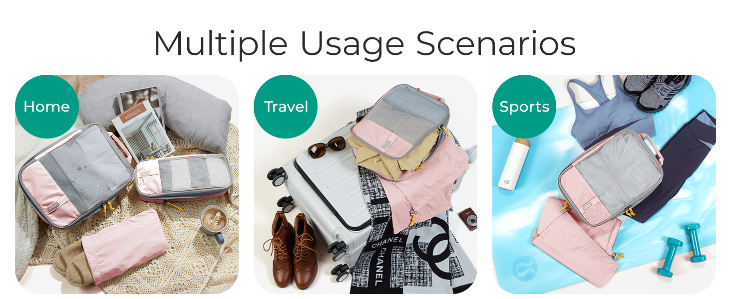 Набір органайзерів для одягу BAGSMART 6 шт. з мішком для білизни - набір кубиків для подорожей, рюкзака, валізи