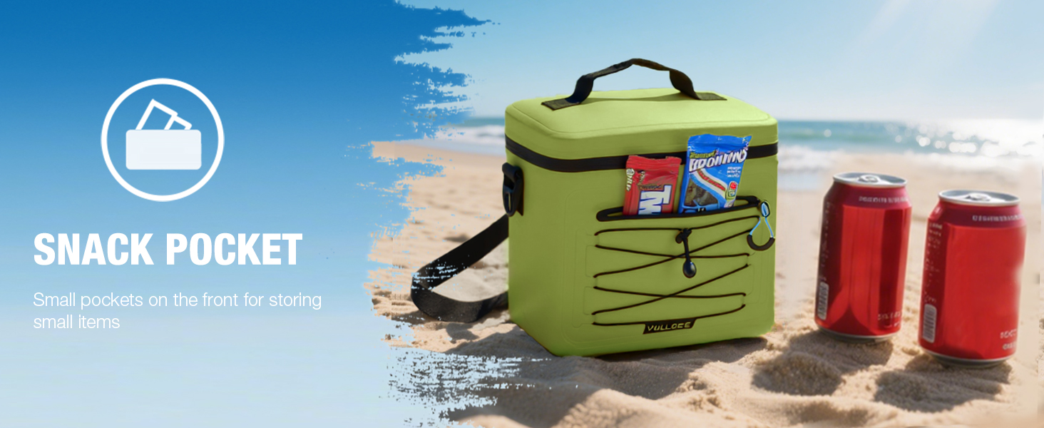 Кühltasche 24L: Водонепроникна сумка-холодильник для пікніка, пляжу, кемпінгу, офісу, транспортування продуктів (армійний зелений)