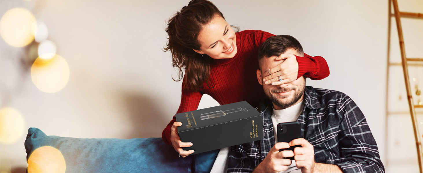 Набір елегантних келихів для шампанського Qulable (2 шт.) - ідеально для вечірок, весілля та ювілеїв