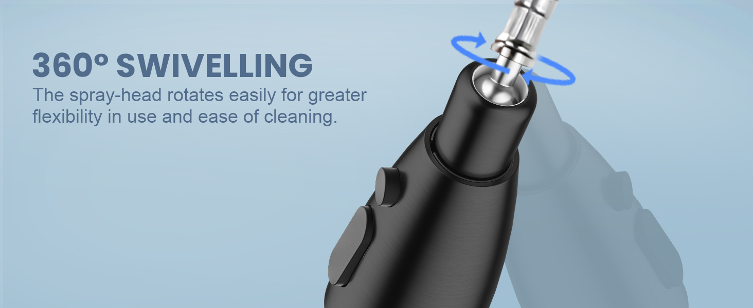 Кран кухонний iVIGA висувний з душем, водоспад, 360° поворот, мікшер, 3 режими, брашований нікель