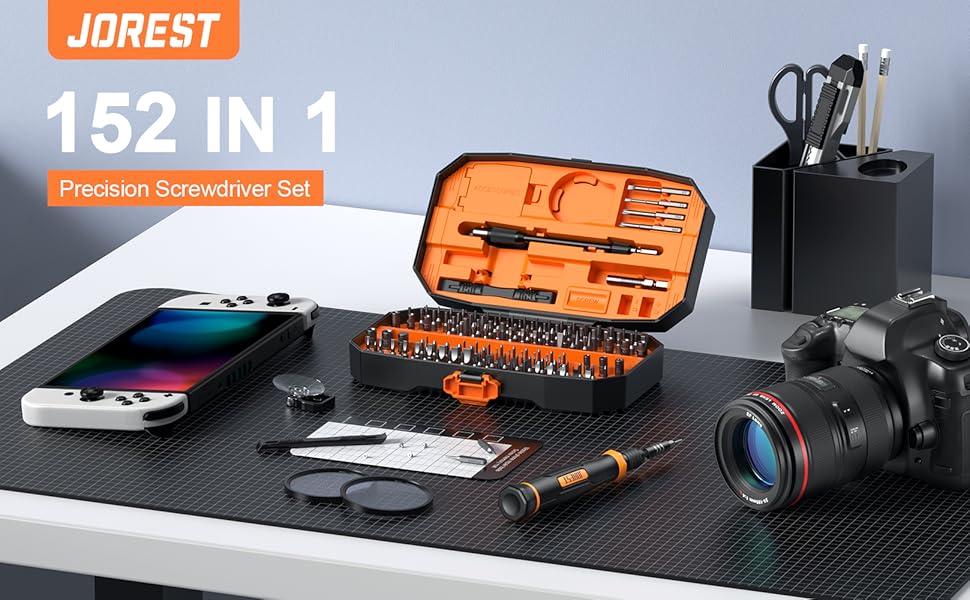 Набір викруток JOREST 155 в 1: міні-набір для ремонту Macbook, Laptop, PC, RC, PS5, Switch, Xbox, iPhone, годинників та окулярів