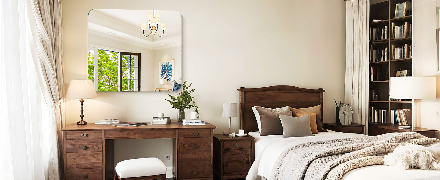 Дзеркало настінне прямокутне без рами 75x90 см для ванної, спальні, вітальні