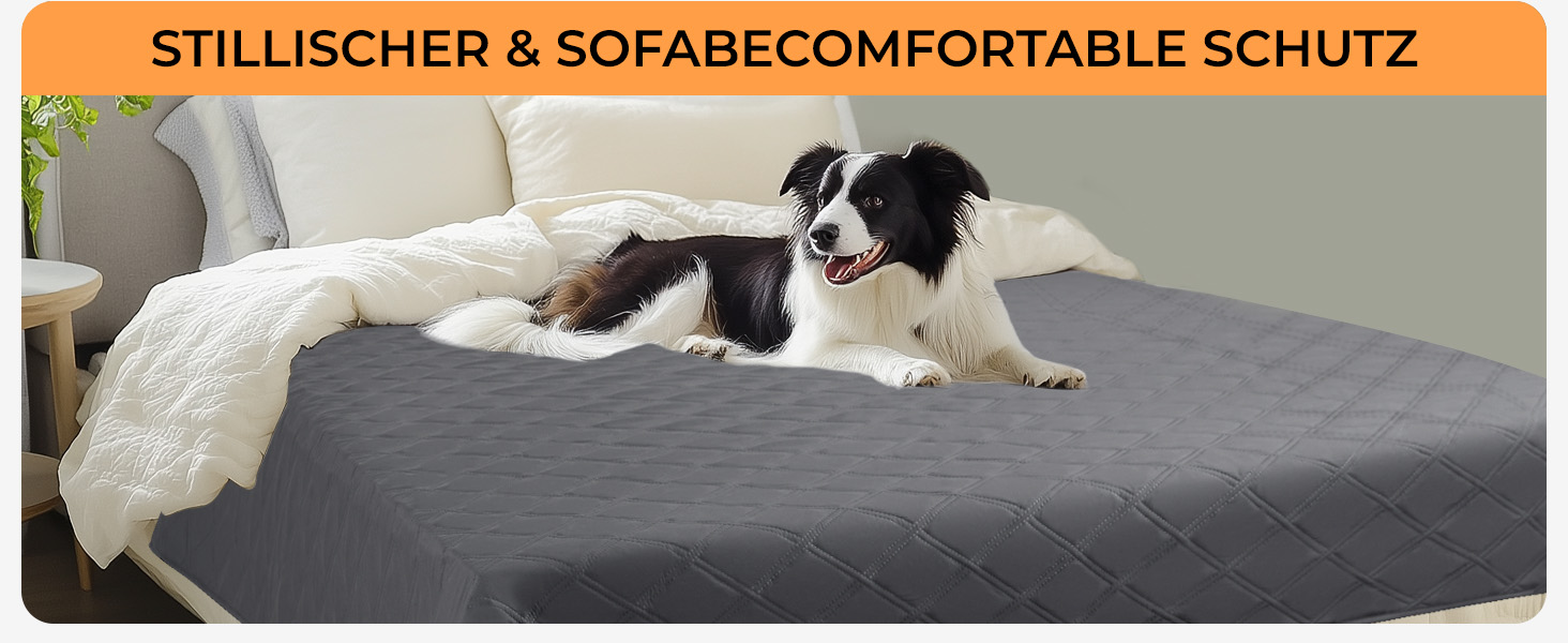 Водонепроникний килимок для собак Luciphia 76x178 см (світло-сірий) з протиковзкими точками для захисту дивану, ліжка та авто