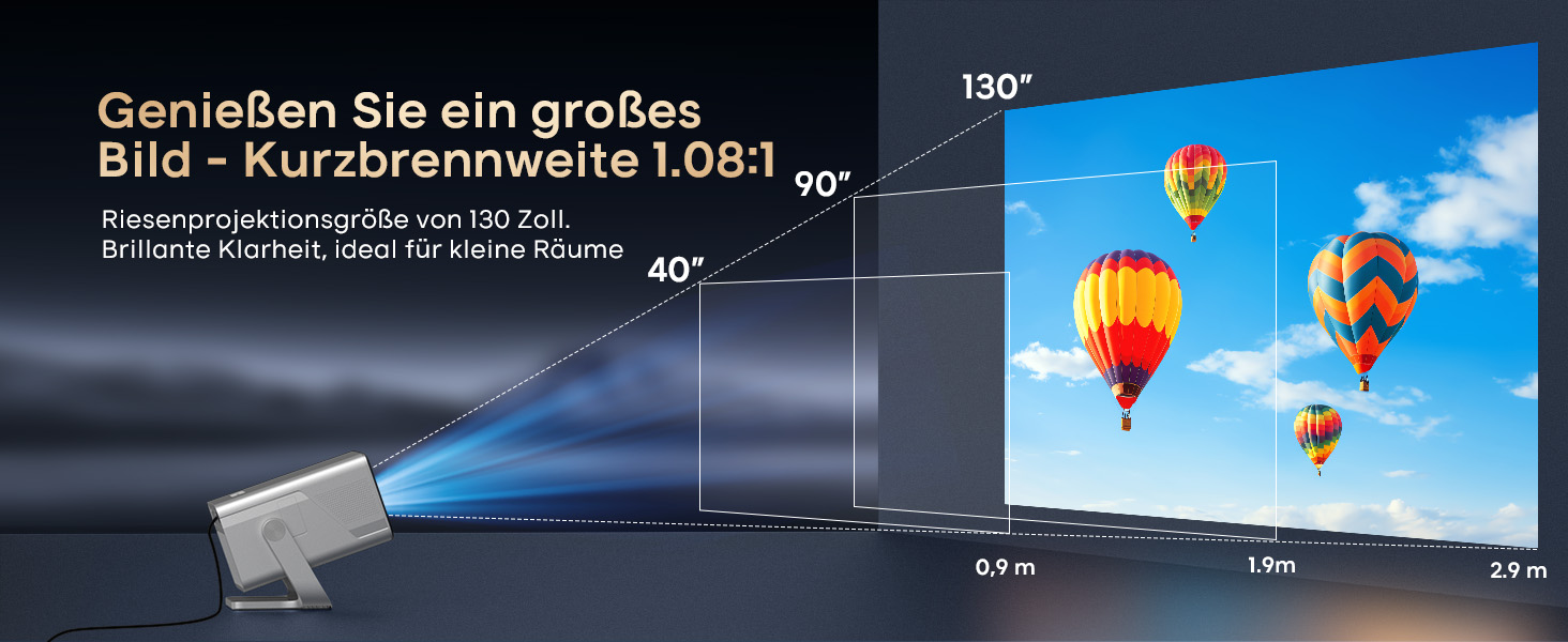 Magcubic Mini Beamer 4K/8K: Портативний проєктор з Android 14, WiFi 6, Bluetooth 5.4, Автофокус, Автоматична корекція трапеції, 180° поворот, 5W динамік, 800ANSI, HY350MAX