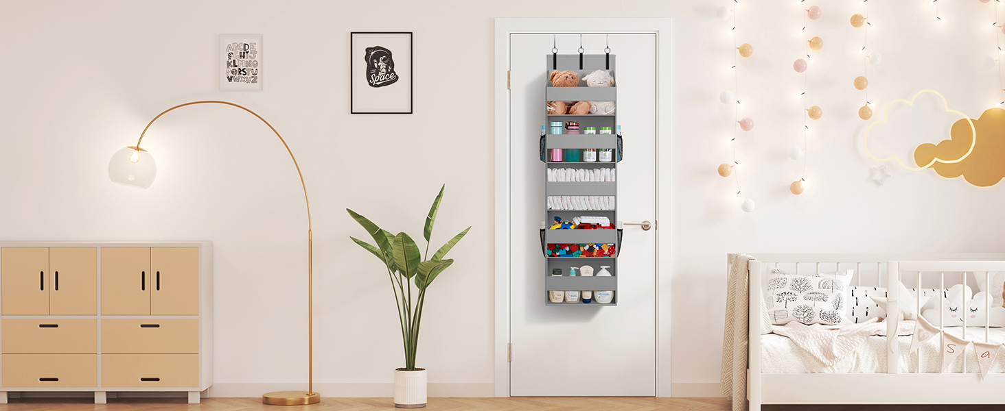 Органайзер для підвішування Lifewit Türorganizer з 5 полицями та 4 кишеньками, сірий, 20 кг