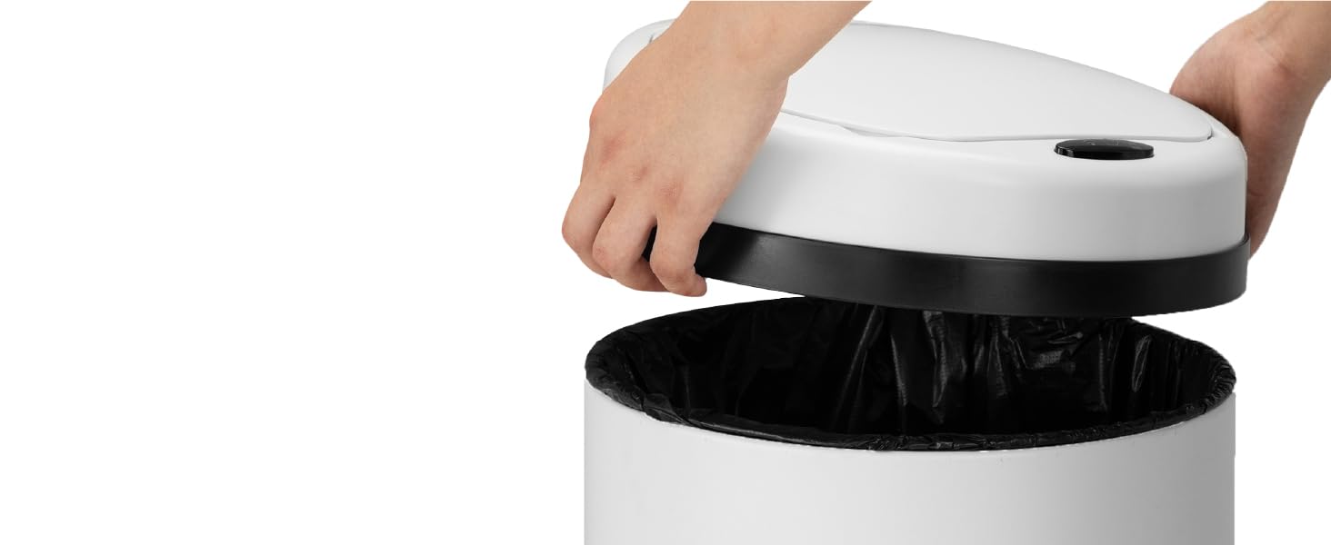 Відро для сміття Juskys з датчиком руху, 30 л, нержавіюча сталь, контактне відкриття, з кришкою для пакетів