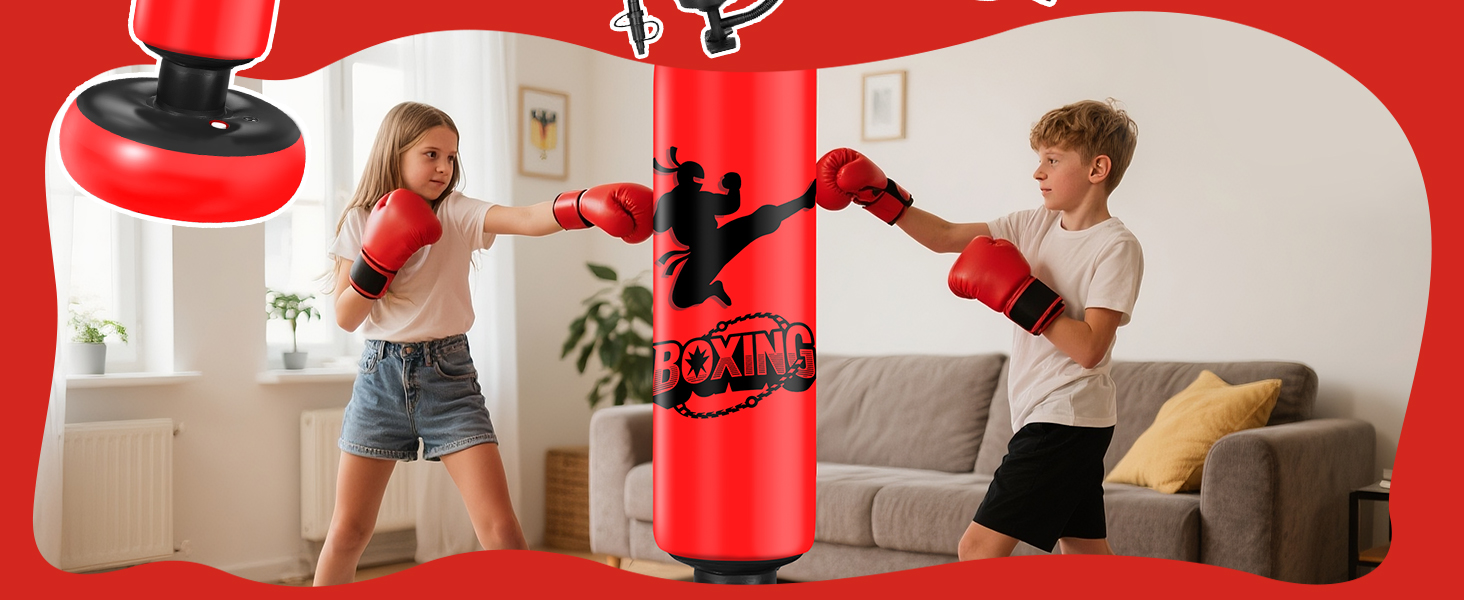 Дитячий боксерський мішок Ninonly Standbox 160см з рукавичками. Міцний PVC, для карате, тхеквондо. Подарунок для дітей 3-12 років